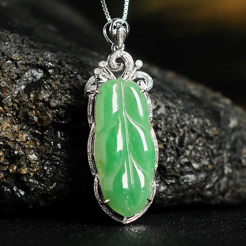 Natural Jade Pendant Jadeite Gold Pendant PT72