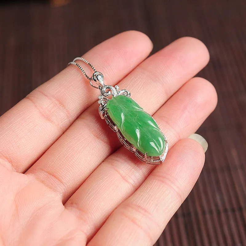 Natural Jade Pendant Jadeite Gold Pendant PT72