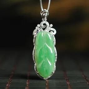 Natural Jade Pendant Jadeite Gold Pendant PT72