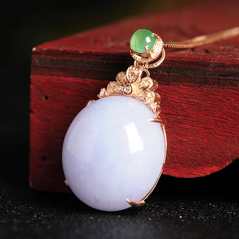 Natural Jade Pendant Jadeite Gold Pendant PT81
