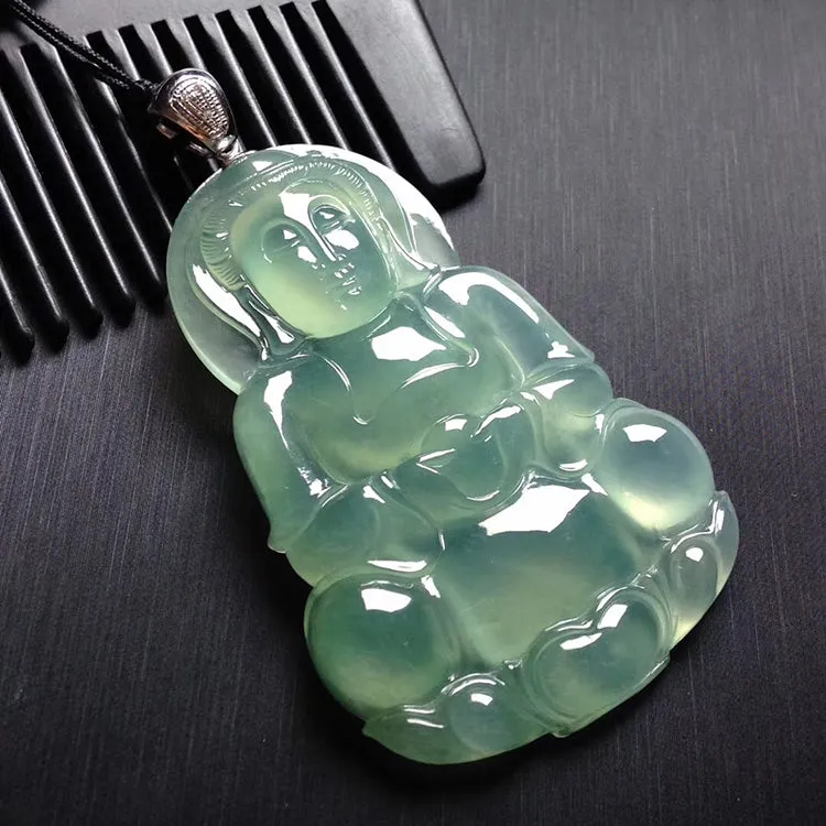Natural Jade Pendant Jadeite Guan Yin Pendant PT405