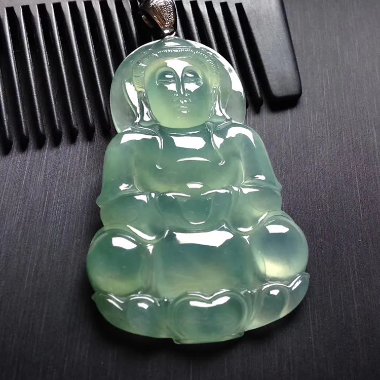 Natural Jade Pendant Jadeite Guan Yin Pendant PT405