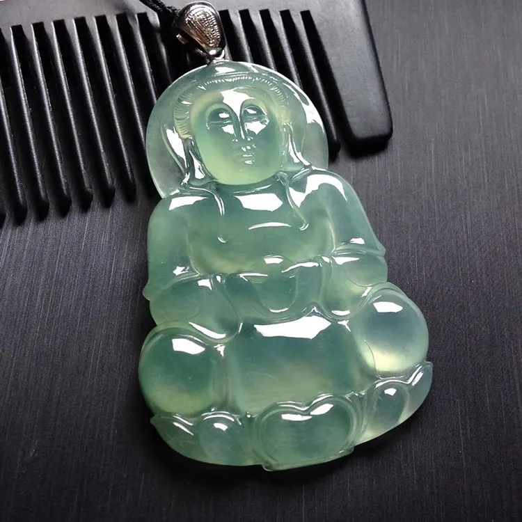 Natural Jade Pendant Jadeite Guan Yin Pendant PT405