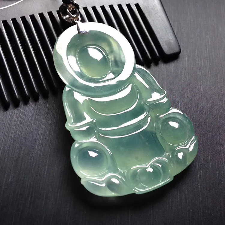 Natural Jade Pendant Jadeite Guan Yin Pendant PT405