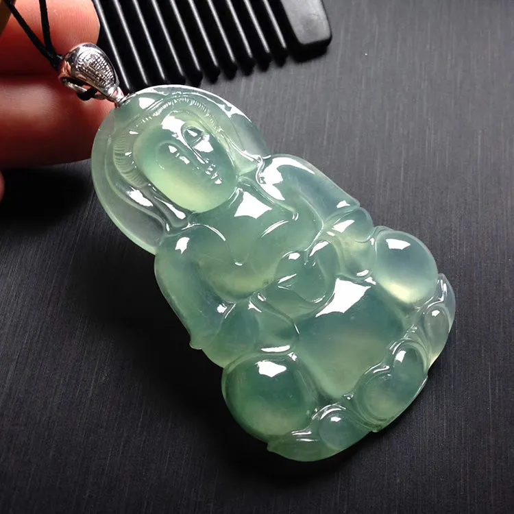 Natural Jade Pendant Jadeite Guan Yin Pendant PT405