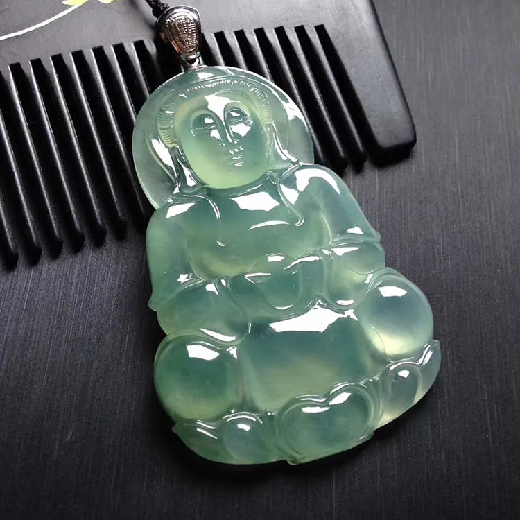 Natural Jade Pendant Jadeite Guan Yin Pendant PT405