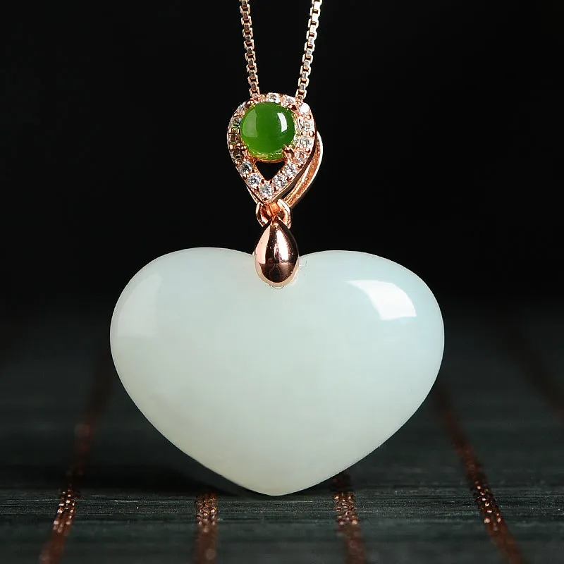 Natural Jade Pendant Nephrite Silver Pendant PT183