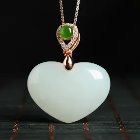 Natural Jade Pendant Nephrite Silver Pendant PT183