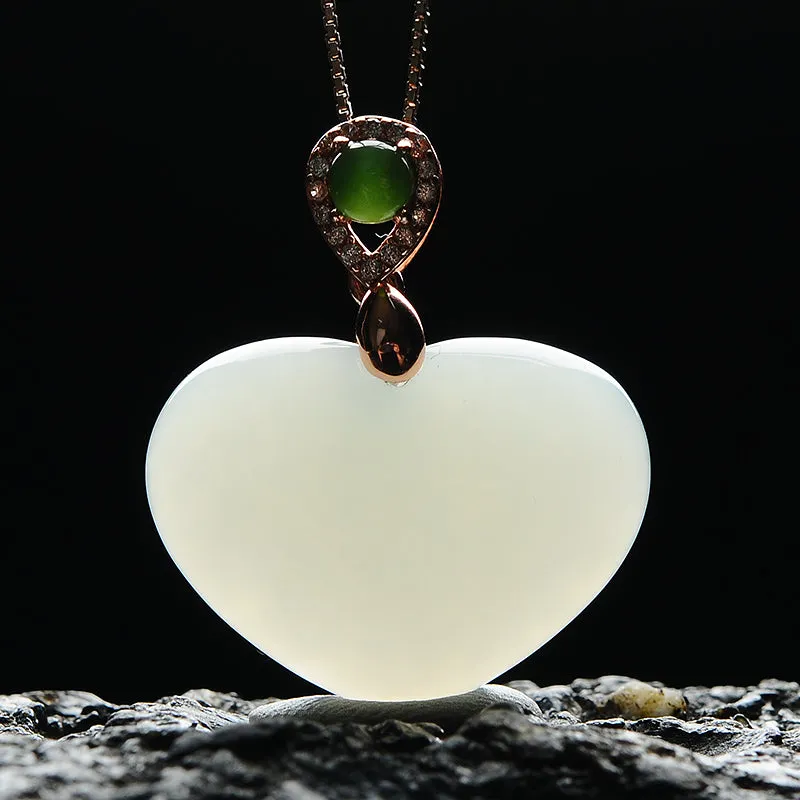 Natural Jade Pendant Nephrite Silver Pendant PT183