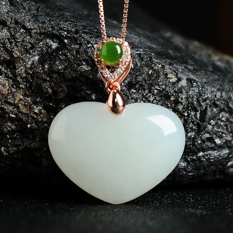 Natural Jade Pendant Nephrite Silver Pendant PT183