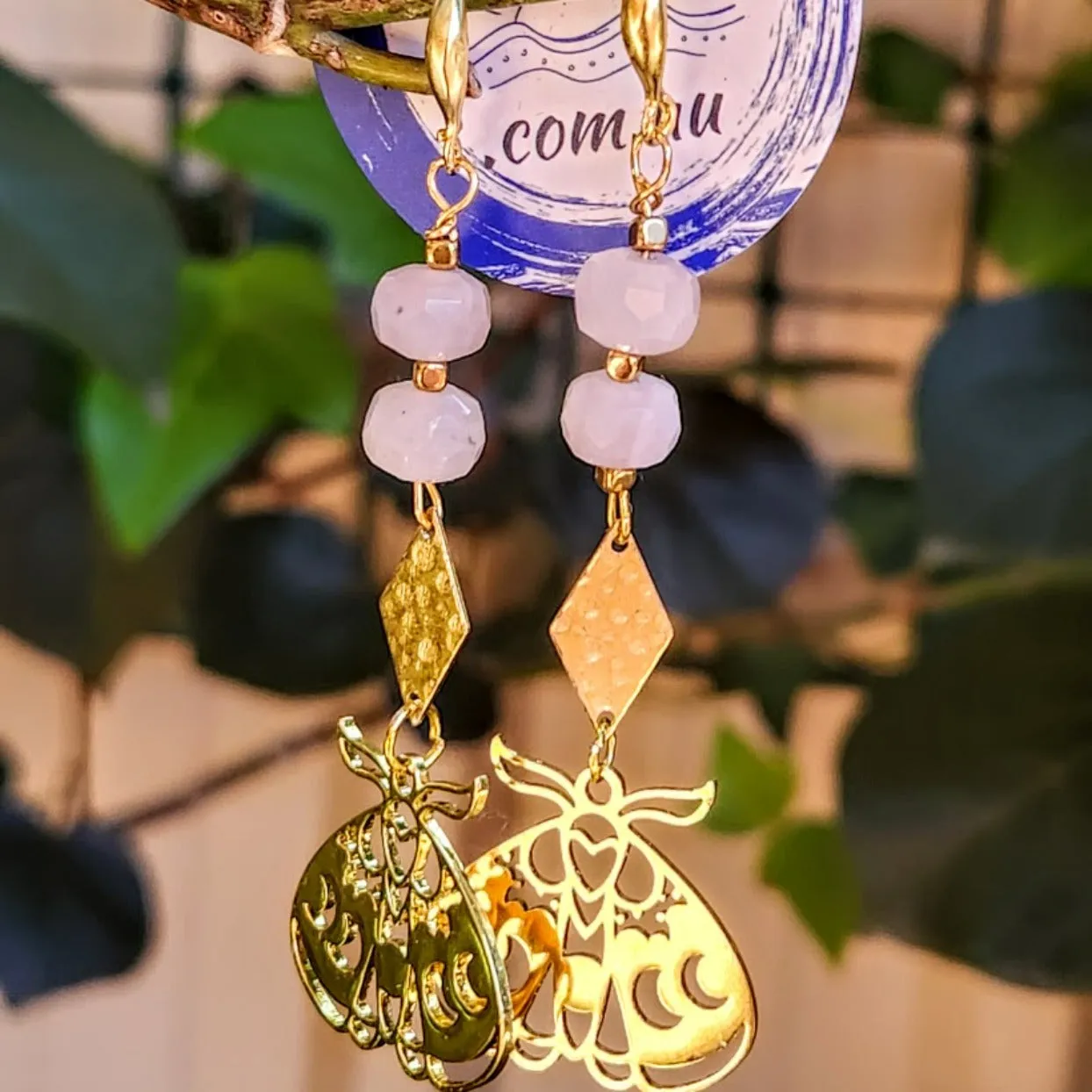 NEW LOVE - GOLD CHARM DANGLE HOOK EARRINGS