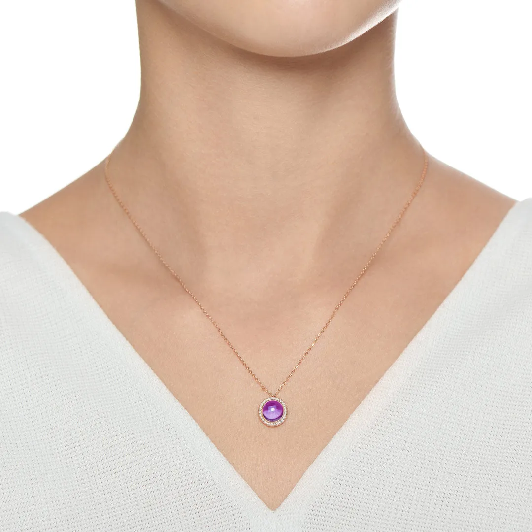 Noor Rose Gold Diamond Amethyst Necklace
