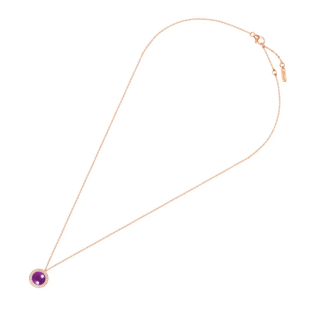 Noor Rose Gold Diamond Amethyst Necklace