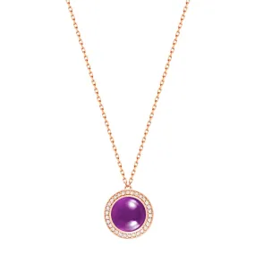 Noor Rose Gold Diamond Amethyst Necklace