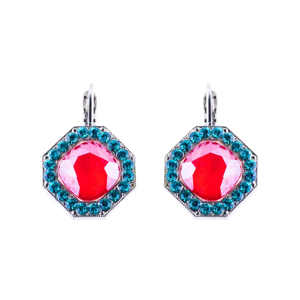 Octagon Cluster Leverback Earrings in "Rainbow Sherbet" *Preorder*