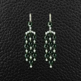 Onyx & Diamond Dangle Estate Earrings