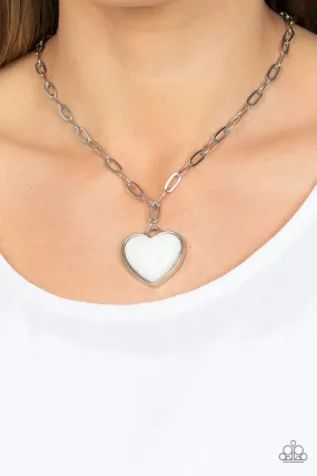 Open Door Jewelry - Everlasting Endearment - White Necklace - Paparazzi Accessories