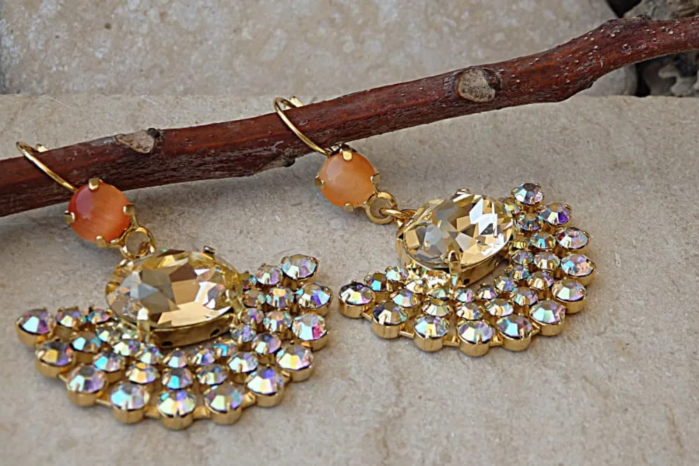 Orange Champagne Earrings