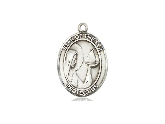 Our Lady Star Of The Sea Silver Pendant And Chain