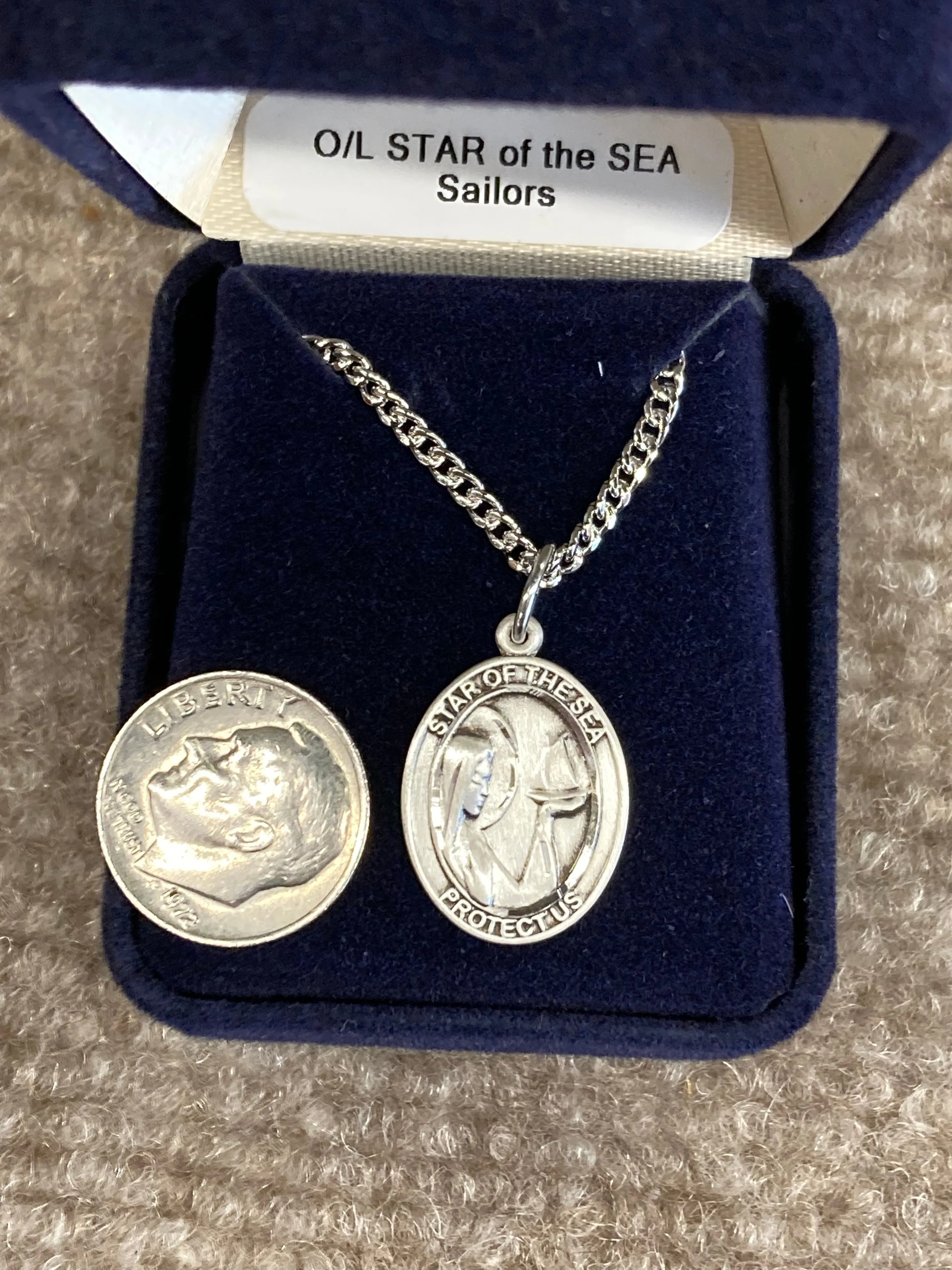 Our Lady Star Of The Sea Silver Pendant And Chain