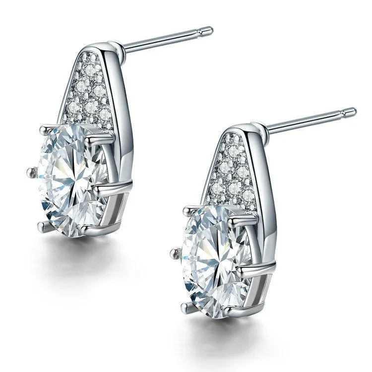 Oval AAA Zircon Stud Earrings
