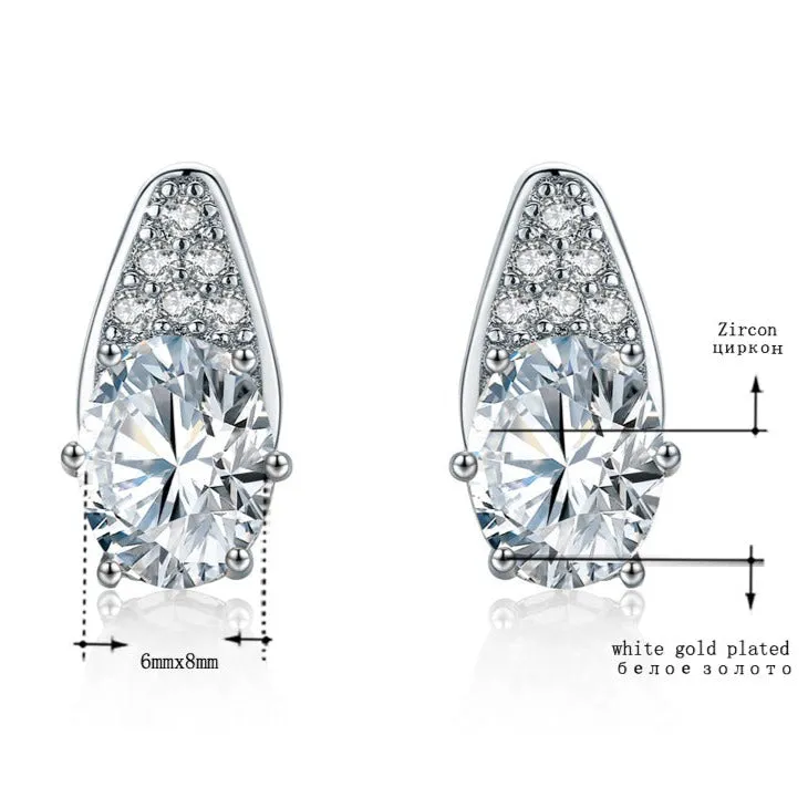 Oval AAA Zircon Stud Earrings