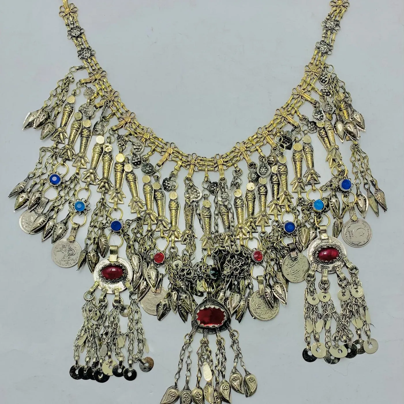 Oversized Necklace Embellished with Fish Motifs