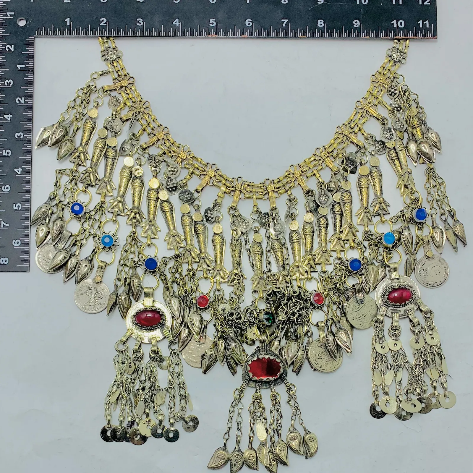 Oversized Necklace Embellished with Fish Motifs