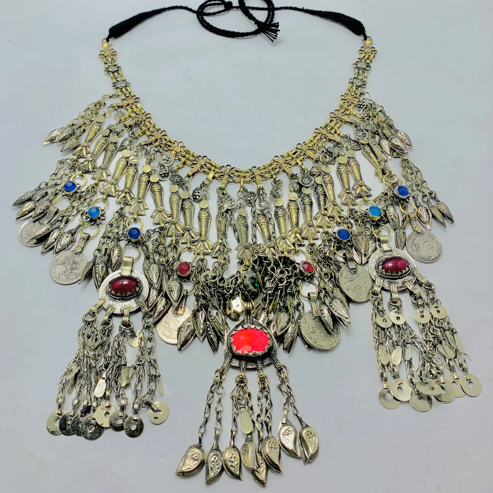 Oversized Necklace Embellished with Fish Motifs