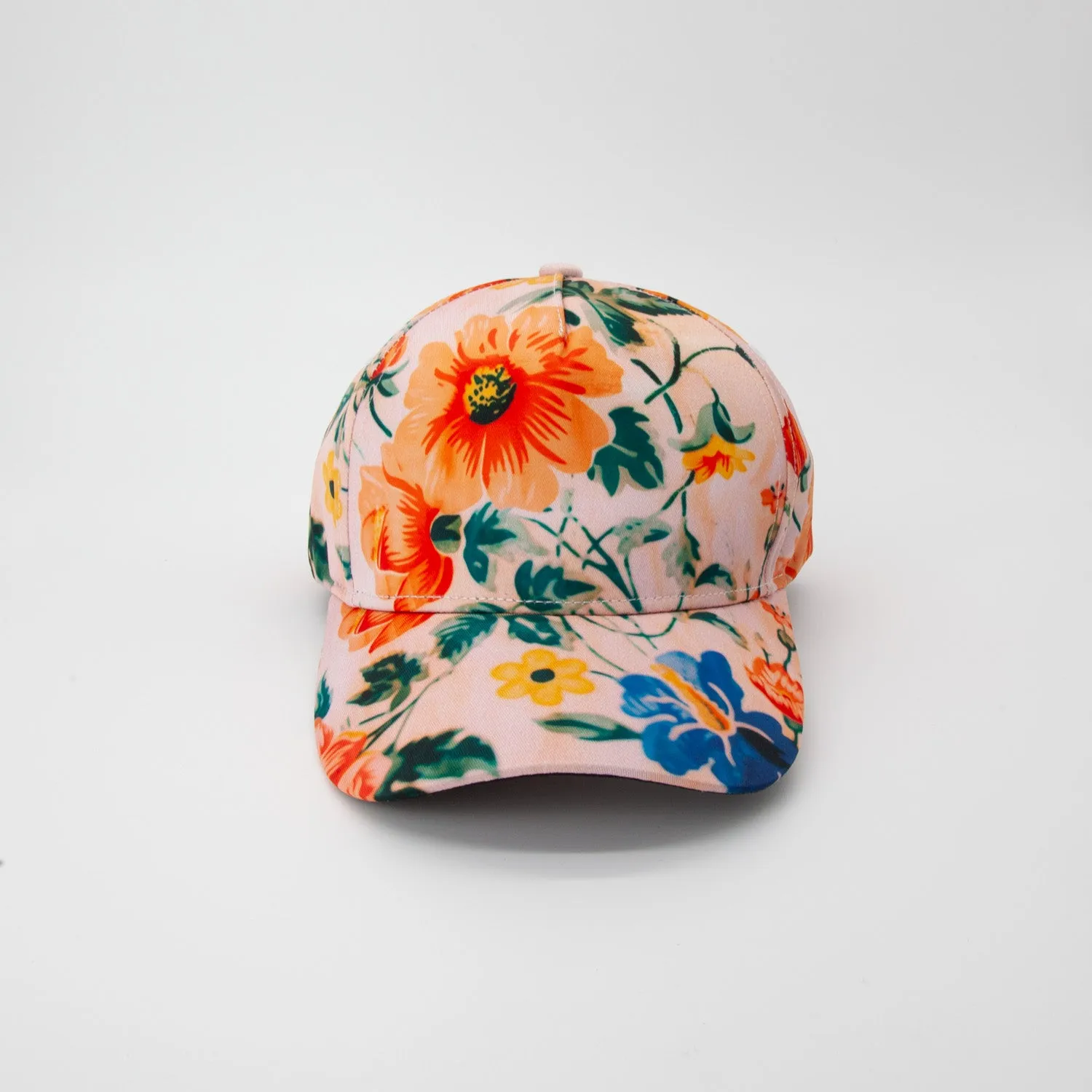 Peach Flowers Snapback Cap