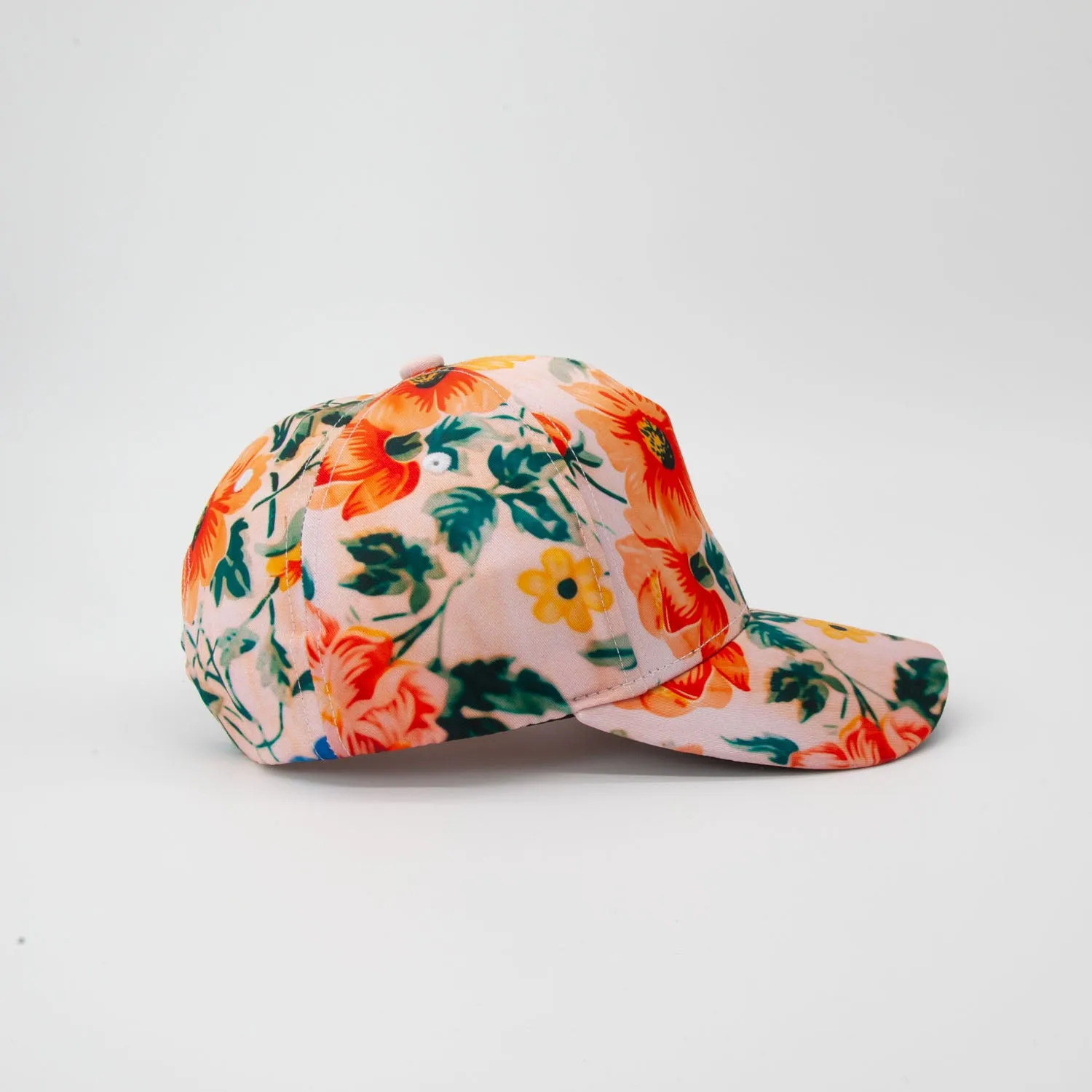 Peach Flowers Snapback Cap