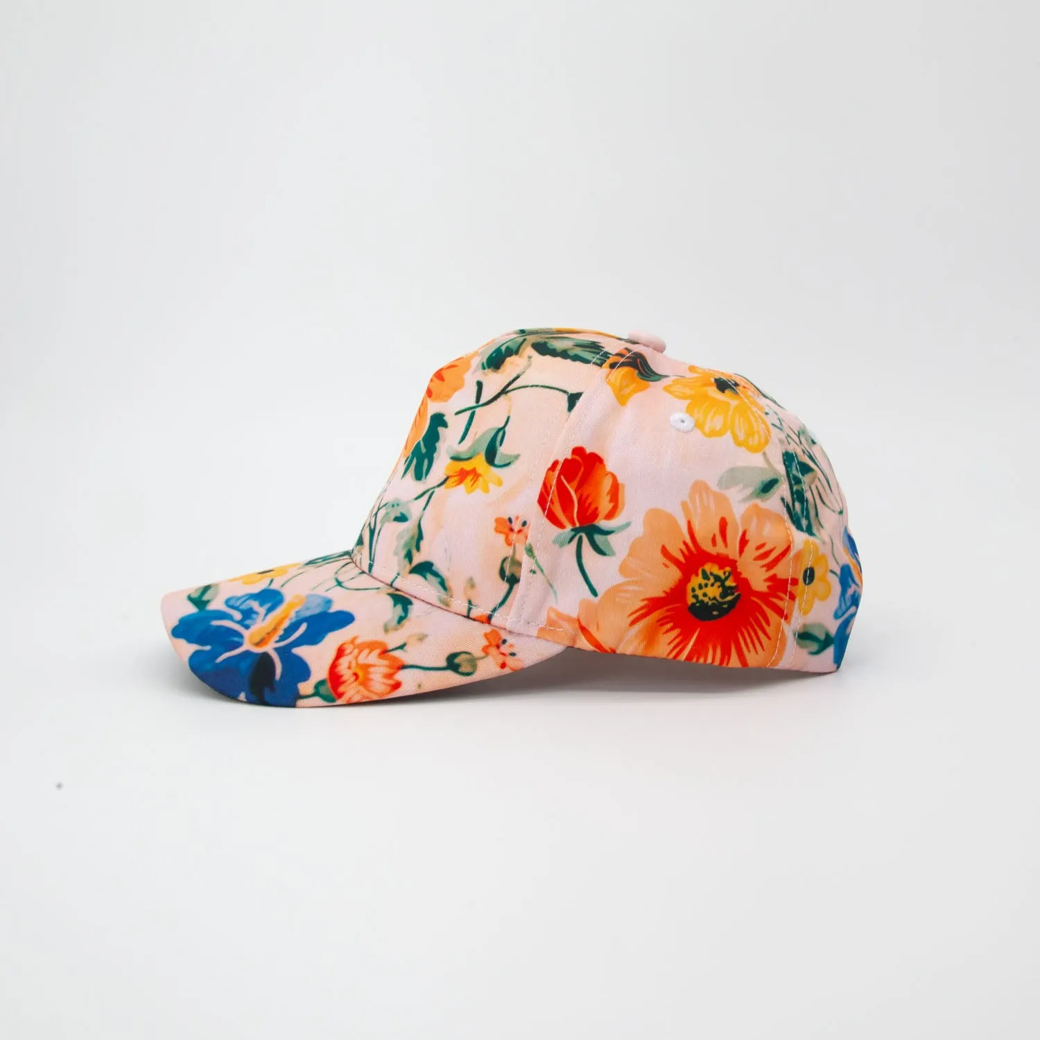 Peach Flowers Snapback Cap