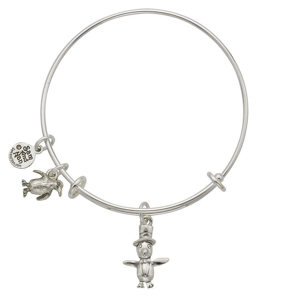 Penguin Charm Bangle Bracelet