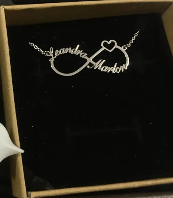 Personalized Heart With Infinity Sign Necklace- Necklace With Infinity Name