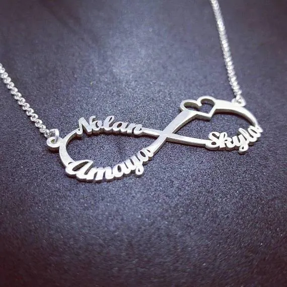 Personalized Heart With Infinity Sign Necklace- Necklace With Infinity Name