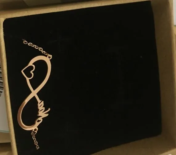 Personalized Heart With Infinity Sign Necklace- Necklace With Infinity Name