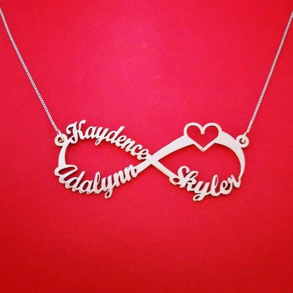 Personalized Heart With Infinity Sign Necklace- Necklace With Infinity Name