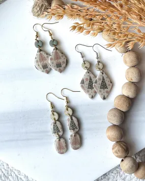 Polymer Clay Earrings - Gold Trees (Wholesale)