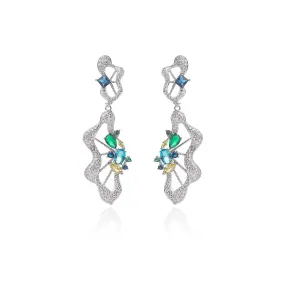 Popular S925 Silver Needle Cubic Zircon CZ Crystals Earrings Birthday Party Wedding Gift Fine New Jewelry CE11459