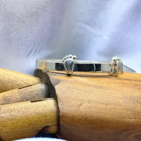 Precious Moments - Sterling Silver Expandable Baby Bangle With Foot Design.