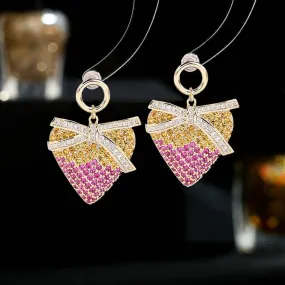 Pretty Cubic Zircon Strawberry Dangle Earring for Women,Crystals Girls Party,Promt Drop Earrings Jewelry Accessories LYI174