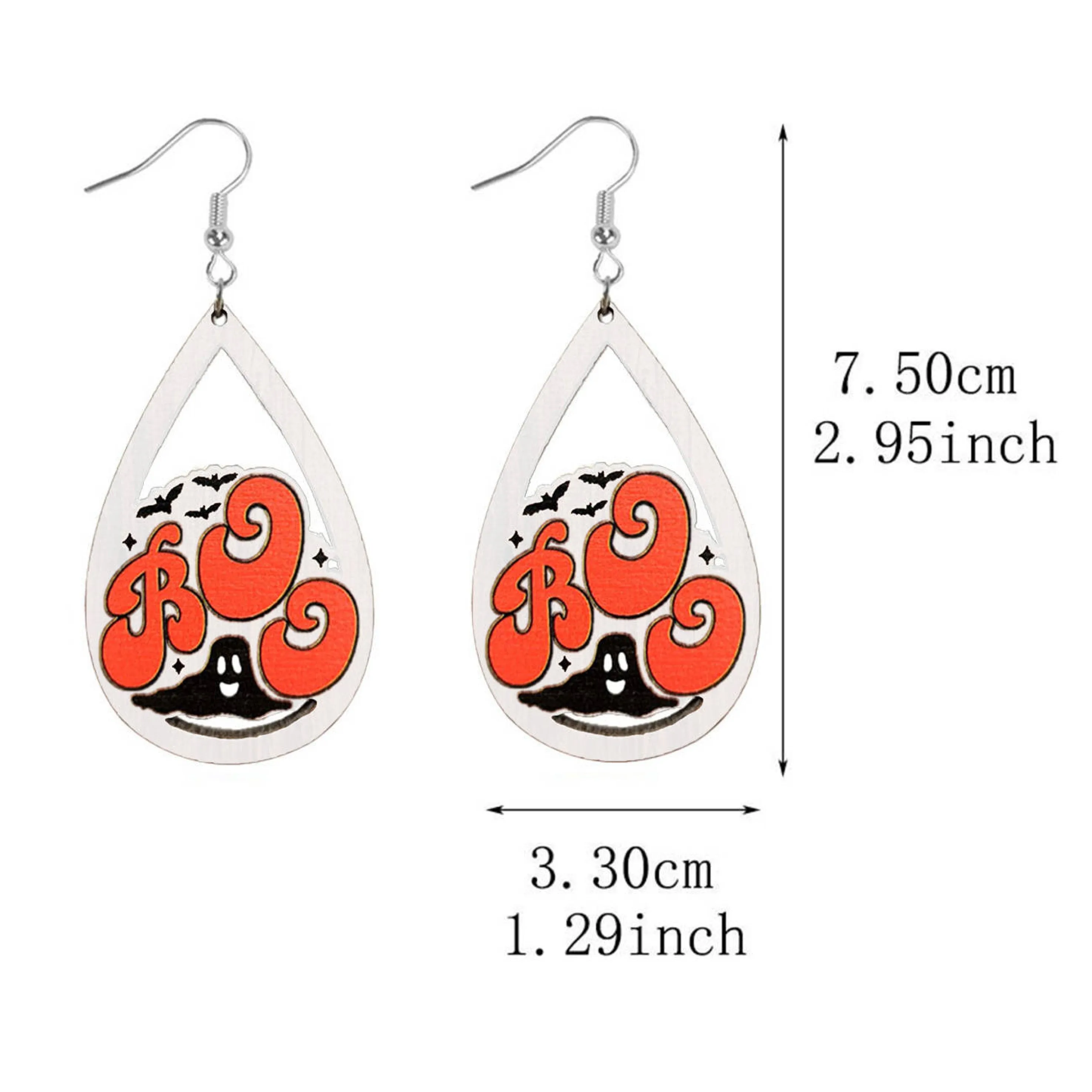 Pumpkin Patch Wooden Drop Ear Bling