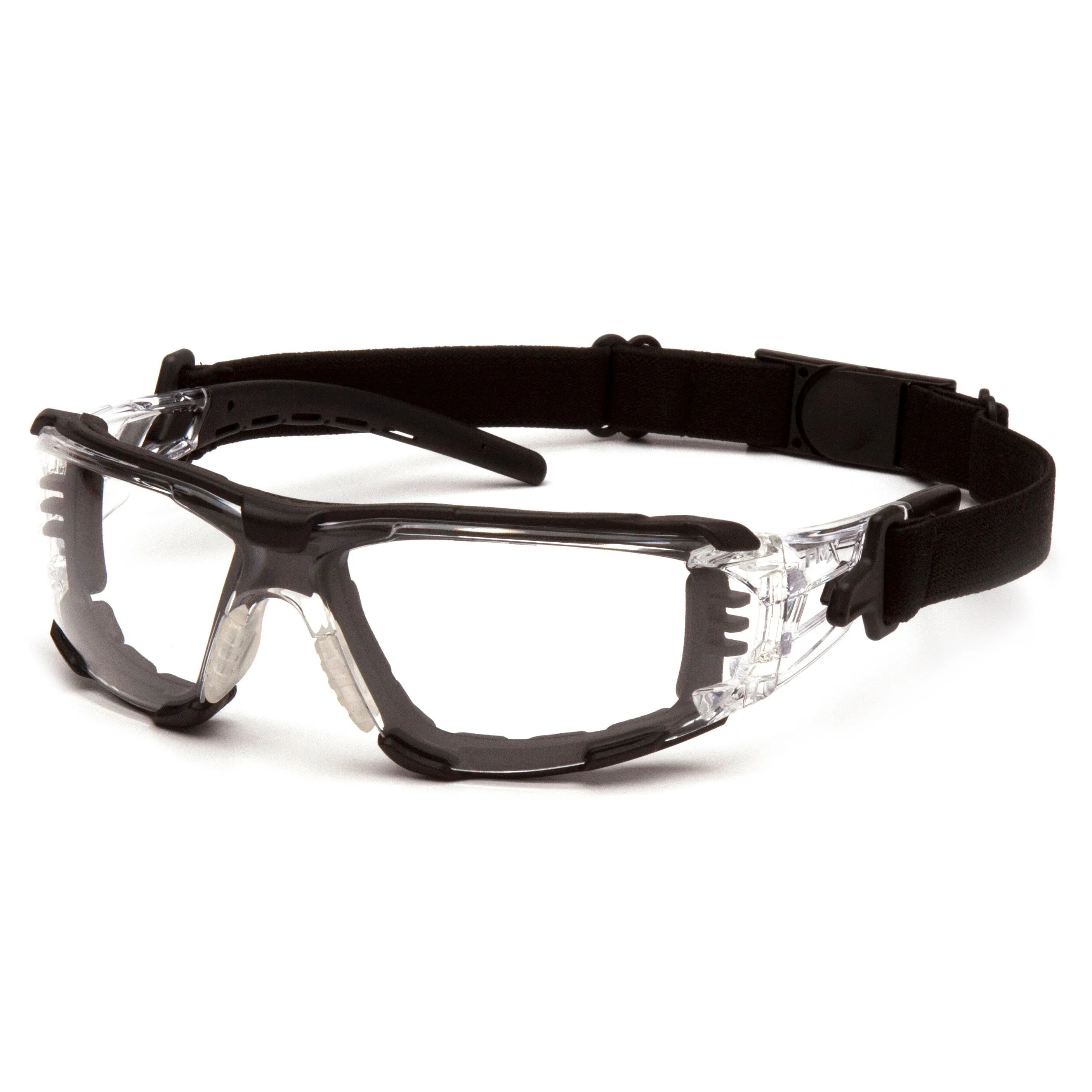 Pyramex Fyxate Safety Glasses, Black, H2MAX Anti-Fog w/Foam (12/box)