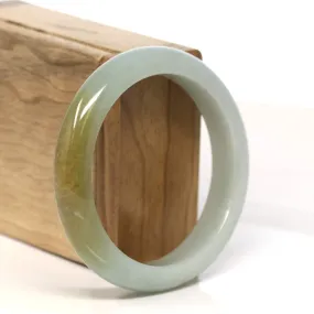 "Classic Princess Half Round" Yellow Jadeite Jade Bangle (56.7 mm) #T427