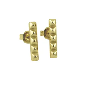 "Studded" Gold-Dipped Bar Earrings