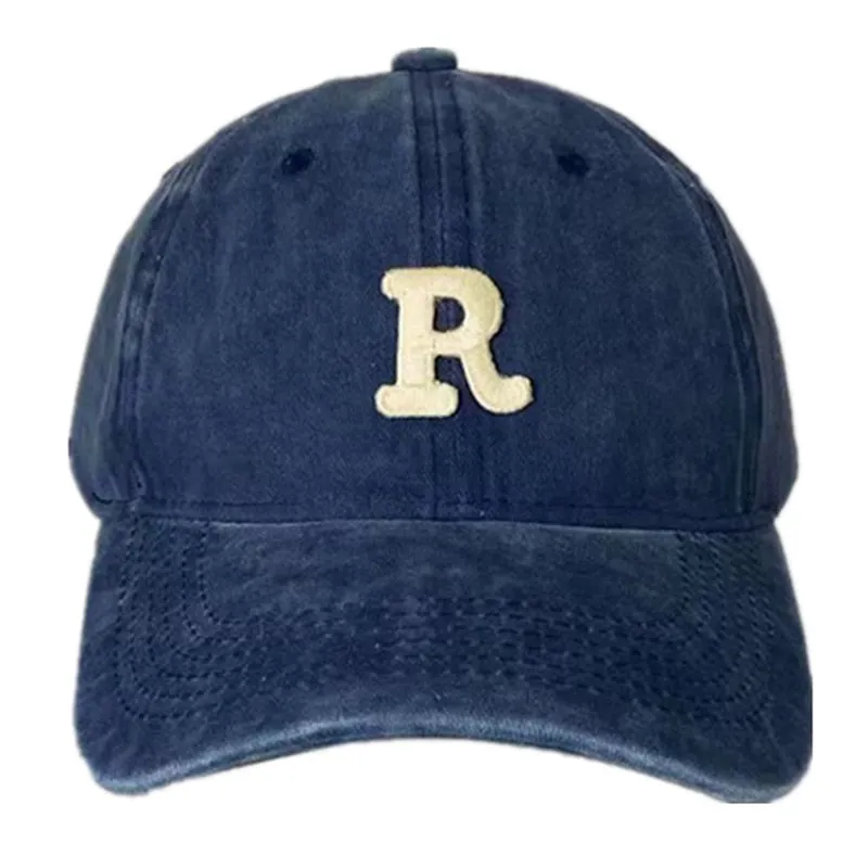 R Letter Kpop Style Women Cap Teens Washed Cotton Baseball Cap Female Casual Outdoor Adjustable Streetwear Hats