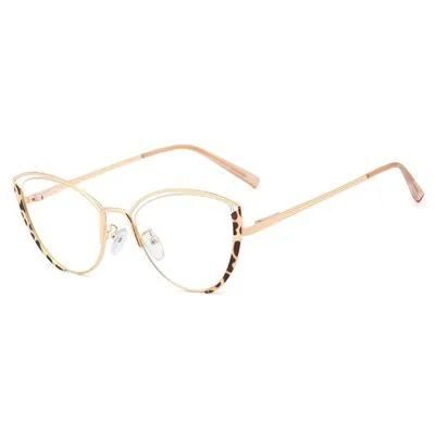 Ralferty Glasses Women Anti Blue Light Decorative Cat Eye Frame For F95721
