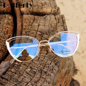 Ralferty Glasses Women Anti Blue Light Decorative Cat Eye Frame For F95721