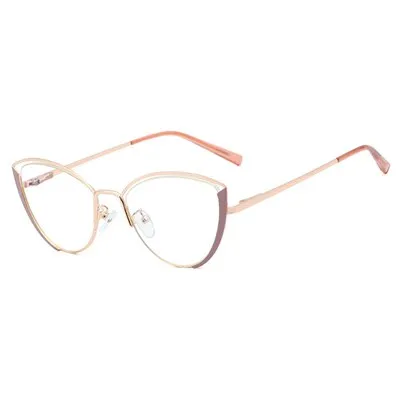 Ralferty Glasses Women Anti Blue Light Decorative Cat Eye Frame For F95721