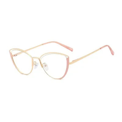 Ralferty Glasses Women Anti Blue Light Decorative Cat Eye Frame For F95721